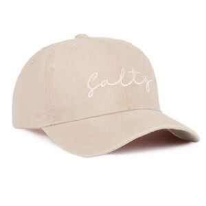Salty Embroidered Vintage Washed Cotton Baseball Cap Ash Mocha NEW
